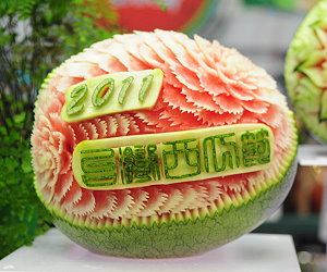 西瓜果雕作品