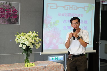 張元聰說明洋桔梗臺南3號及4號育種經過