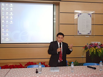 王場長於活動會場致詞