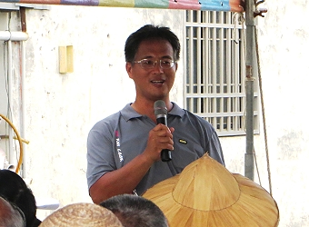 示範區農友黃祈堯先生分享心 得，栽培 硬質玉米管理容易，省工成本低