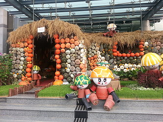 「南瓜屋」以 36 個南瓜品種、 1000 多顆南瓜所搭蓋而成 