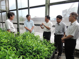 陳主委至梅山合作農場了解柑橘健康種苗生產流程