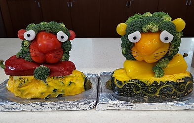 Lion Flower~ 以青花菜、甜椒、南瓜雕成的小獅子