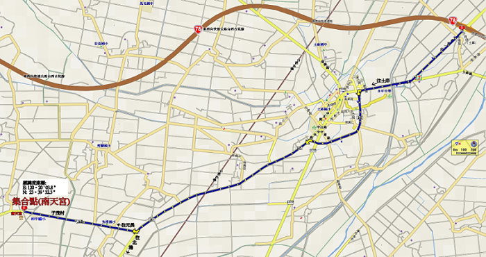 青蔥之甜菜夜蛾新藥劑田間防治試驗結果觀摩會位置圖