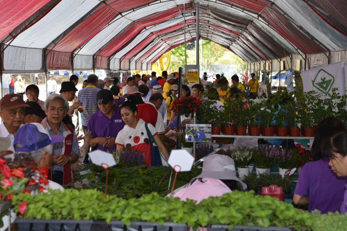 種苗公司攤位區一大早就人山人海