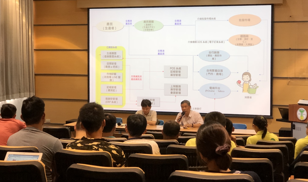 鄭榮瑞代理場長勉勵大家要團隊作戰，也於座談會回應臺南市青農提問
