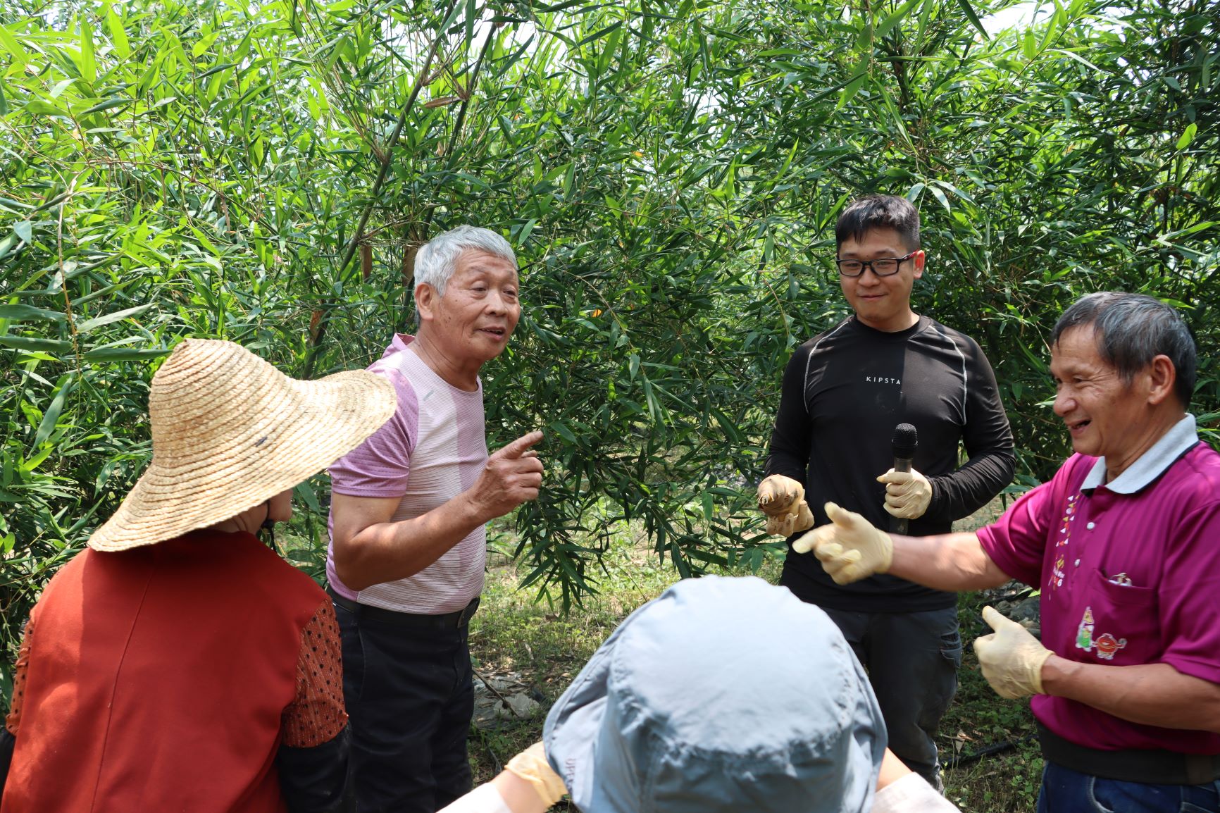 張國禎農友分享噴節水灌溉於竹筍栽培之應用心得